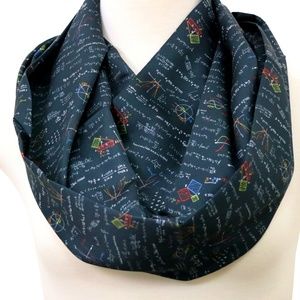 Black Mathematics Pattern Infinity Scarf Womens accessories for math lovers
